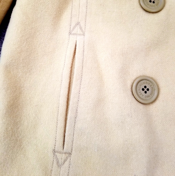 Abercrombie & Fitch yellow, wool pea coat - Picture 10 of 11